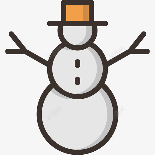 雪人圣诞节15线性颜色图标svg_新图网 https://ixintu.com 圣诞节15 线性颜色 雪人