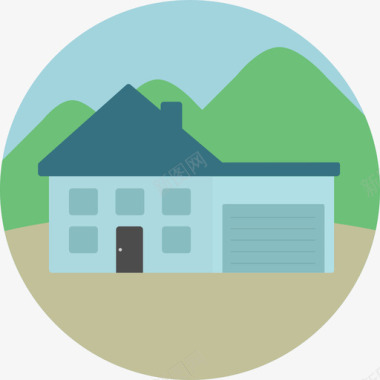 住宅房地产和家具圆形公寓图标图标
