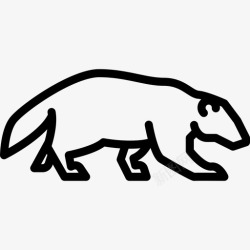狼獾狼獾森林动物2直系图标高清图片