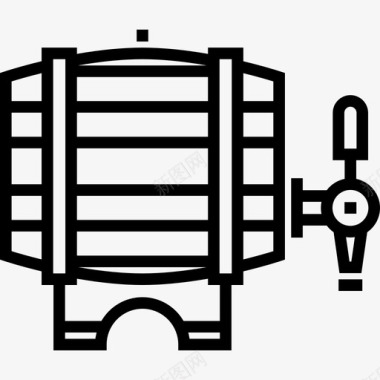 桶啤酒节3直线型图标图标