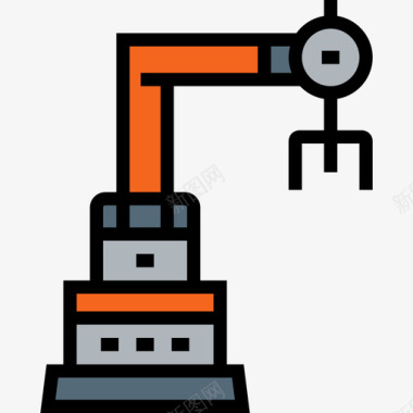 工业机器人工厂机械4线颜色图标图标