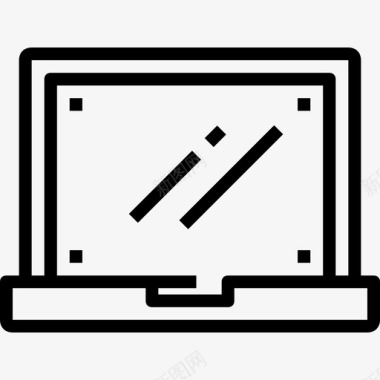 笔记本电脑设备和技术线性图标图标