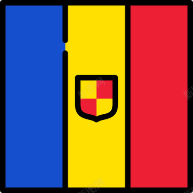 安道尔旗帜集合3广场图标图标