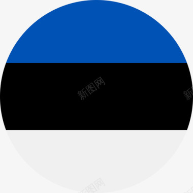 爱沙尼亚国旗圆形图标图标