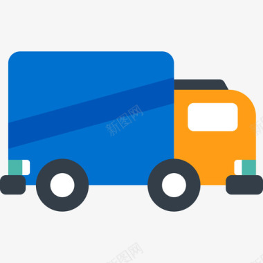 送货卡车电子商务12扁平图标图标