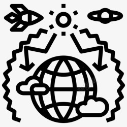 地球温室温室效应地球全球图标高清图片