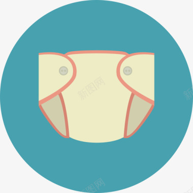 尿布婴儿怀孕圆形扁平图标图标