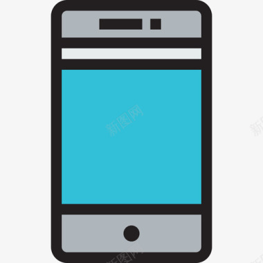 智能手机办公套件2线性颜色图标图标