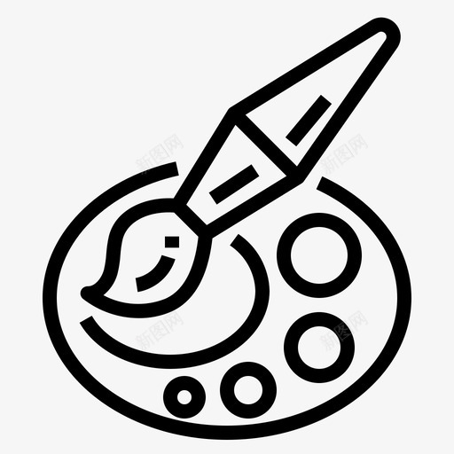 画笔美术水彩图标svg_新图网 https://ixintu.com 教育 水彩 画笔 美术