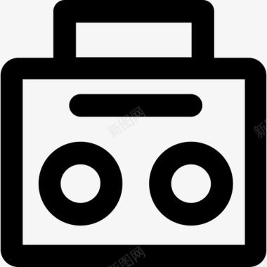 收音机音乐图标系列粗体圆形图标