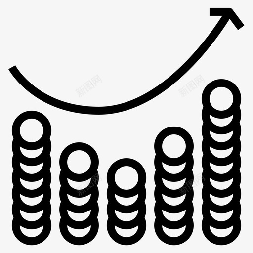 统计增加货币图标svg_新图网 https://ixintu.com 会计 增加 统计 货币