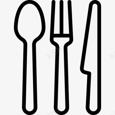 餐具餐厅要素2线性图标图标