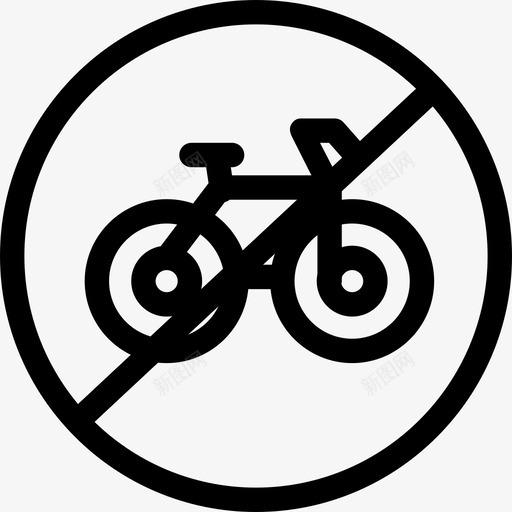自行车交通标志设置线形图标svg_新图网 https://ixintu.com 交通标志设置 线形 自行车