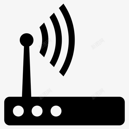 wifi路由器网络信号图标svg_新图网 https://ixintu.com wifi路由器 信号 基本4 无线 网络