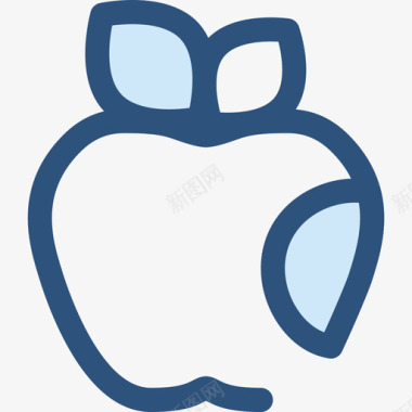 苹果学校系列5蓝色图标图标