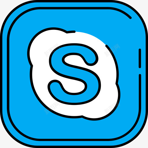 Skype社交媒体11彩色128px图标svg_新图网 https://ixintu.com Skype 彩色128px 社交媒体11