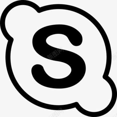 Skype社交媒体徽标元素线性图标图标