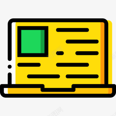 笔记本电脑办公室8黄色图标图标