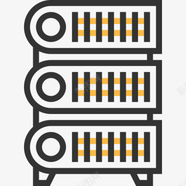 服务器网络2黄色阴影图标图标