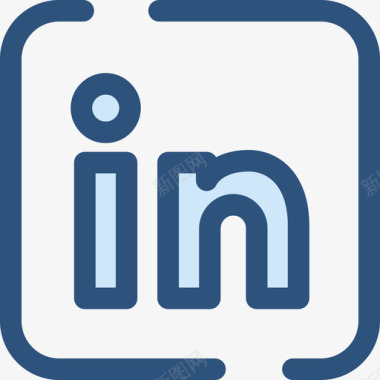 Linkedin社交网络2蓝色图标图标