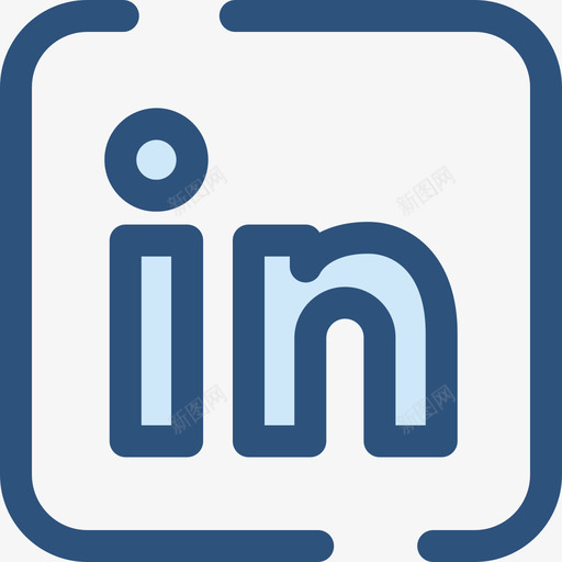 Linkedin社交网络2蓝色图标svg_新图网 https://ixintu.com Linkedin 社交网络2 蓝色