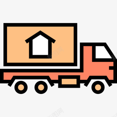 卡车建筑施工4线颜色图标图标