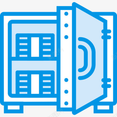 保险箱商业和营销蓝色图标图标