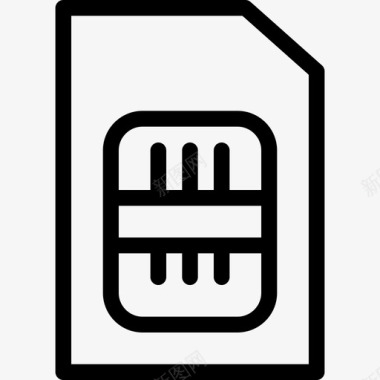 Sim卡硬件套件线性图标图标