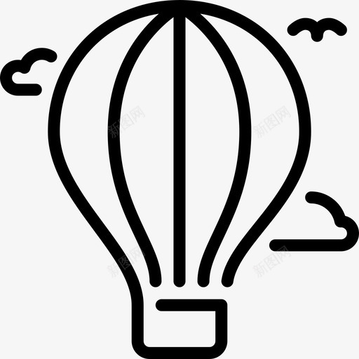 热气球城市直线图标svg_新图网 https://ixintu.com 城市 热气球 直线