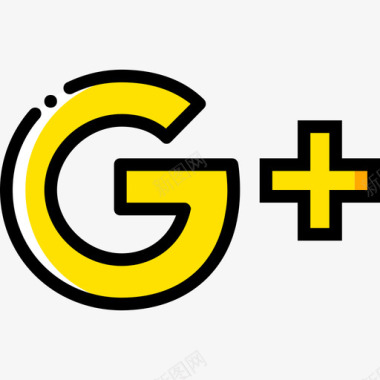 GooglePlus社交媒体4黄色图标图标