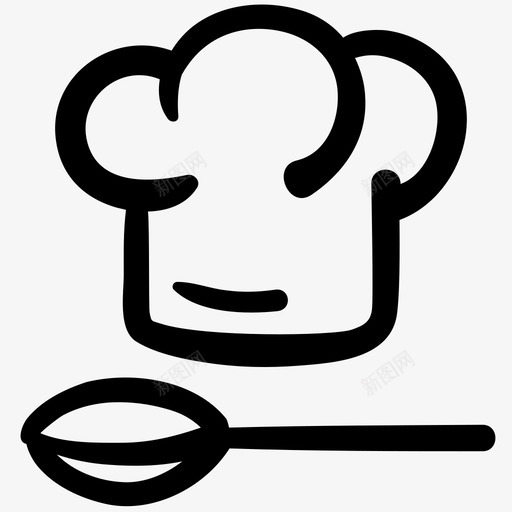 厨师帽厨师食物图标svg_新图网 https://ixintu.com 厨师 厨师帽 玩具 食物 食物轮廓涂鸦