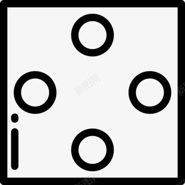 骰子形状3直线图标图标