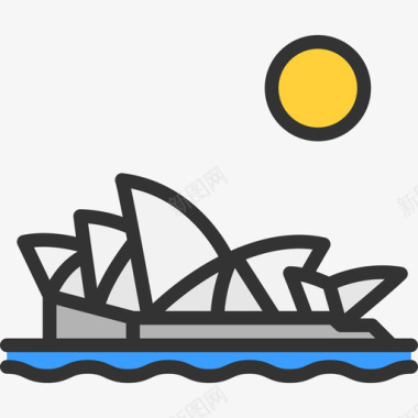 悉尼风景线颜色线颜色图标图标