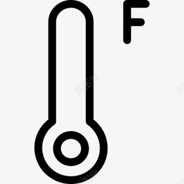 温度计天气图标汇编线性图标