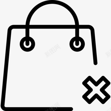 购物袋电子商务6线性图标图标