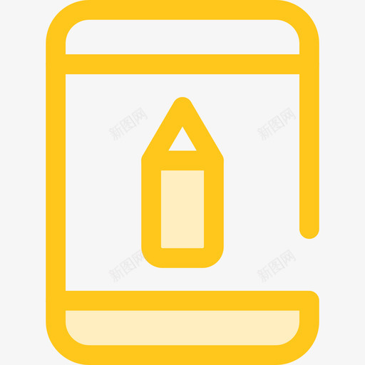 智能手机学校系列3黄色图标svg_新图网 https://ixintu.com 学校系列3 智能手机 黄色