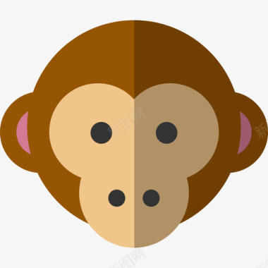 猴子动物6扁平图标图标