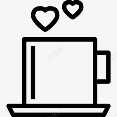 茶杯情人节系列直系图标图标