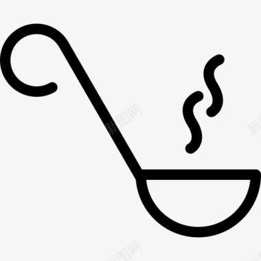 勺厨房元素直线型图标图标