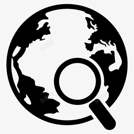 全球搜索地球仪放大镜图标svg_新图网 https://ixintu.com 世界 全球导航和定位 全球搜索 地球仪 放大镜