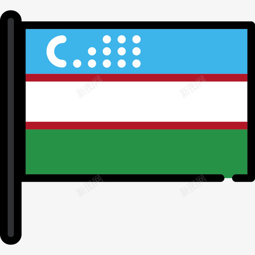 乌兹别克斯坦旗帜收藏2桅杆图标svg_新图网 https://ixintu.com 乌兹别克斯坦 旗帜收藏2 桅杆