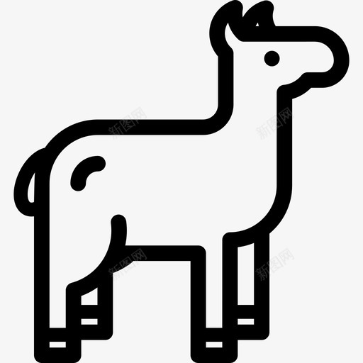 羊驼动物15直系图标svg_新图网 https://ixintu.com 动物15 直系 羊驼
