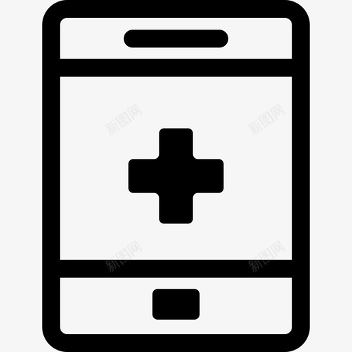 智能手机医疗元素概述线性图标svg_新图网 https://ixintu.com 医疗元素概述 智能手机 线性