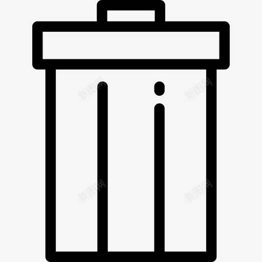 垃圾桶腹板6线性图标svg_新图网 https://ixintu.com 垃圾桶 线性 腹板6