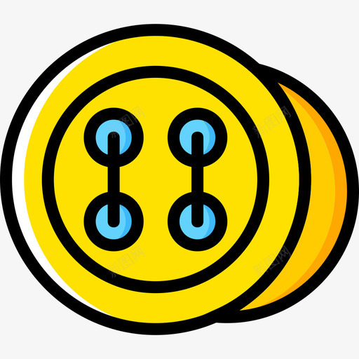 按钮缝纫4黄色图标svg_新图网 https://ixintu.com 按钮 缝纫4 黄色