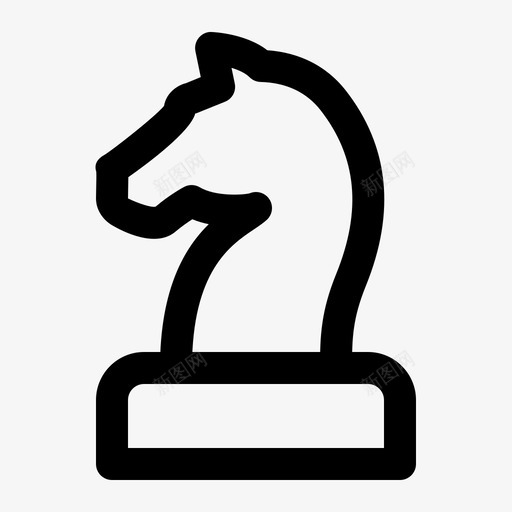 战略国际象棋马头图标svg_新图网 https://ixintu.com 商业和金融线图标集 国际象棋 室内游戏 战略 马头 骑士