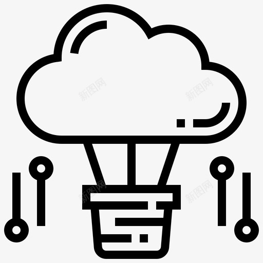 创意云服务图标svg_新图网 https://ixintu.com 云 云技术线 创意 技术 服务