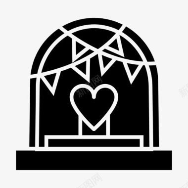 婚礼地点教堂婚姻图标图标