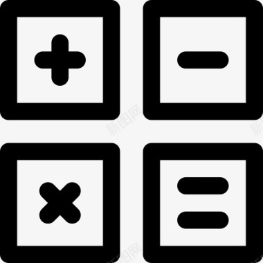 计算器数学符号线性图标图标