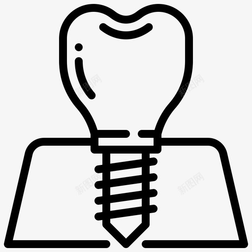 种植牙牙牙医图标svg_新图网 https://ixintu.com 牙 牙医 牙科元素线 种植牙